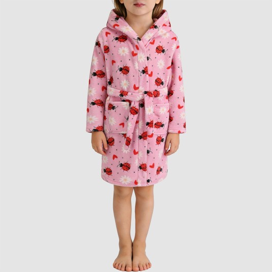 Fun printed comfortable hooded bathrobe