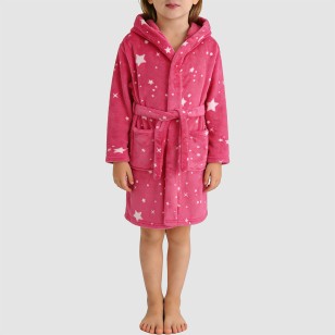 Skin-friendly and warm hooded bathrobe