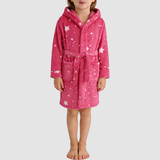 Skin-friendly and warm hooded bathrobe