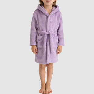 Soft and comfortable long-sleeved hooded bathrobe