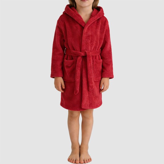Lightweight and soft cotton hooded bathrobe