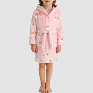 Stylish and soft plush hooded bathrobe