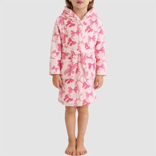 Soft and skin-friendly fleece hooded bathrobe