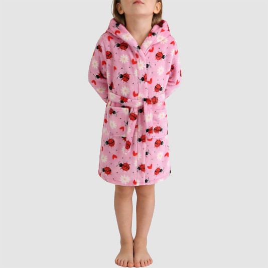Fun printed comfortable hooded bathrobe
