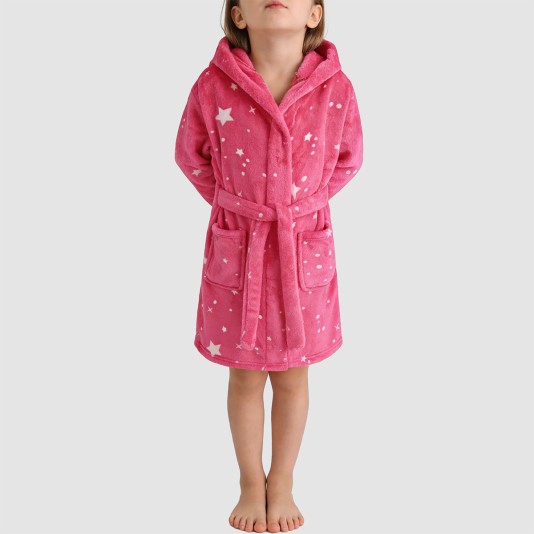 Skin-friendly and warm hooded bathrobe