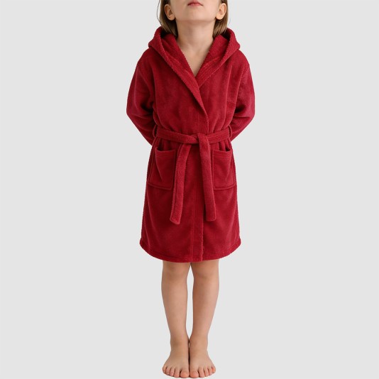 Lightweight and soft cotton hooded bathrobe