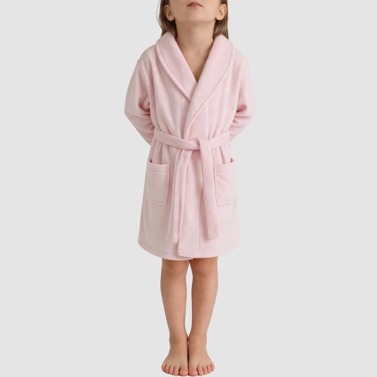 Notched lapel warm hooded bathrobe