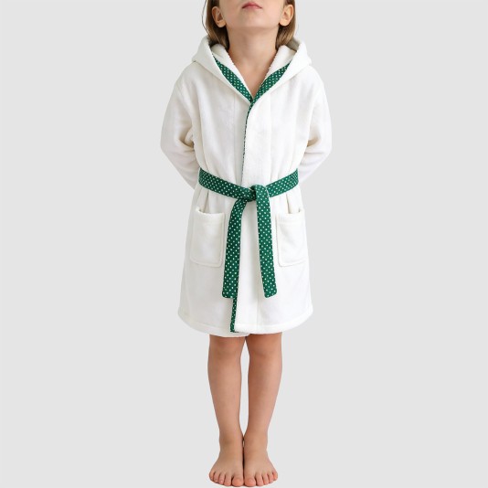 Winter thickened warm hooded bathrobe