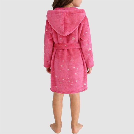 Skin-friendly and warm hooded bathrobe