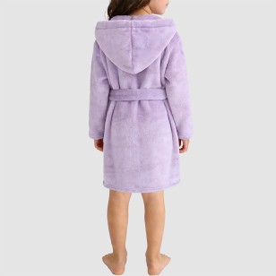 Soft and comfortable long-sleeved hooded bathrobe