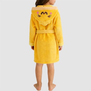 Cartoon-themed long-sleeved hooded bathrobe