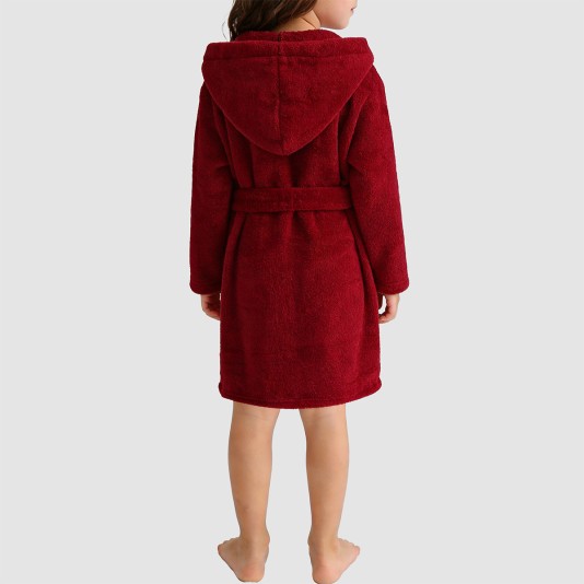 Lightweight and soft cotton hooded bathrobe
