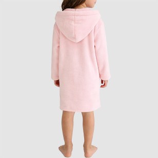 Notched lapel warm hooded bathrobe