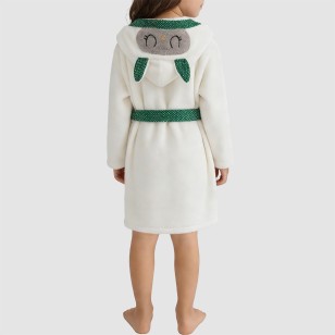 Winter thickened warm hooded bathrobe