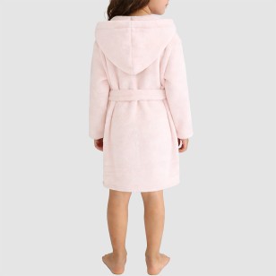 Simple plush comfortable hooded bathrobe