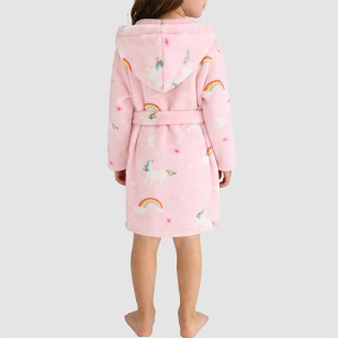 Stylish and soft plush hooded bathrobe