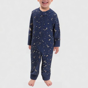 Star print soft boys' onesie pajamas