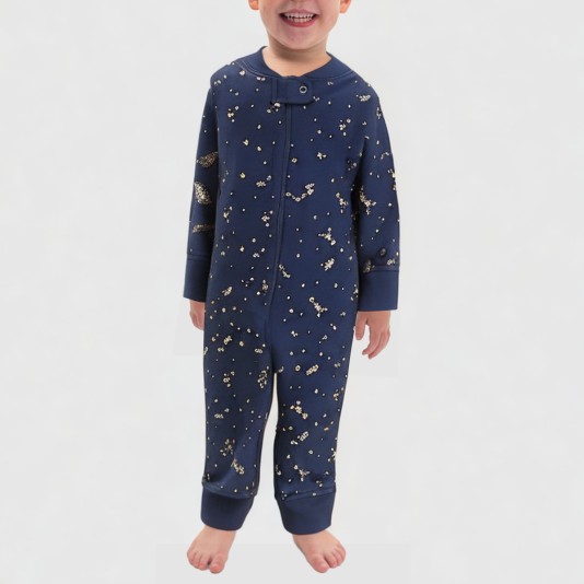 Star print soft boys' onesie pajamas