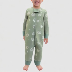 Dandelion print soft boys' one-piece pajamas