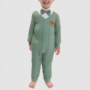 Stylish and warm boys' one-piece pajamas