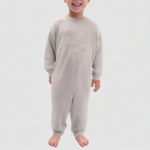 Simple round-neck boys' one-piece pajamas
