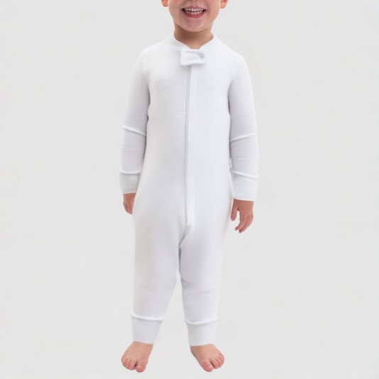 White soft pure cotton boys' onesie pajamas