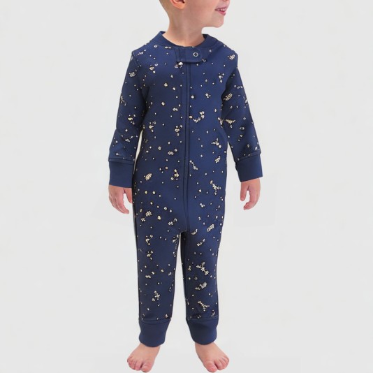 Star print soft boys' onesie pajamas