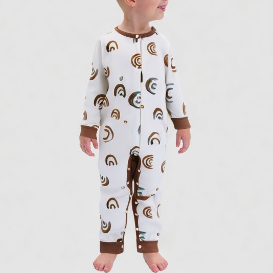 Stylish printed soft boys' one-piece pajamas