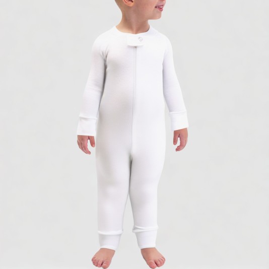 White soft pure cotton boys' onesie pajamas