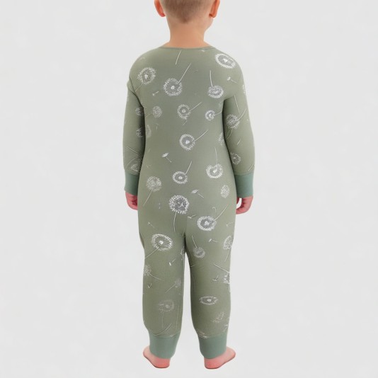 Dandelion print soft boys' one-piece pajamas