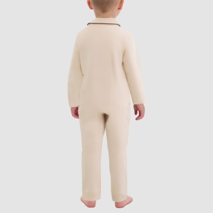 Simple collared boys' one-piece pajamas