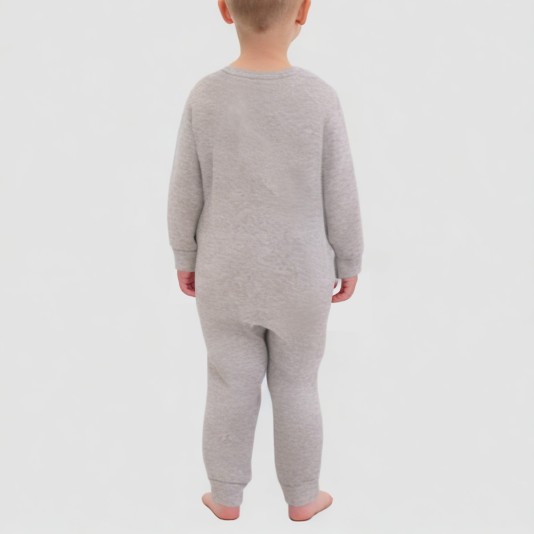Simple round-neck boys' one-piece pajamas