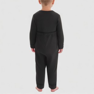 Black elastic boys' one-piece pajamas