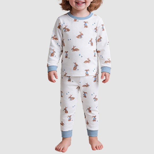 High-quality rabbit pattern boys' pajama set
