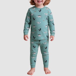 Cartoon-patterned pure cotton boys' pajama set
