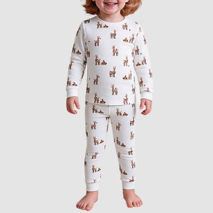 Cute deer pattern soft boys' pajama set