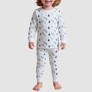 High-quality pine tree pattern boys' pajama set