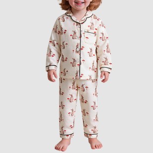 Soft printed autumn boys' pajama set