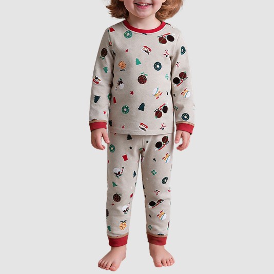 Soft and breathable pure cotton boys' pajama set