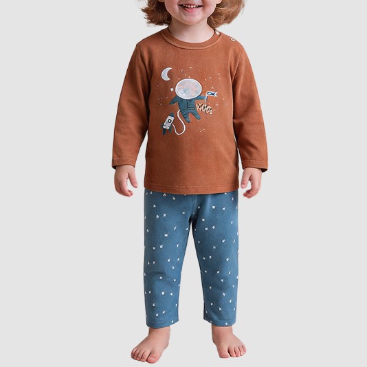 Velvet soft and warm boys' pajama set