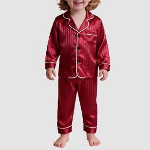 Silk button comfortable boys' pajama set