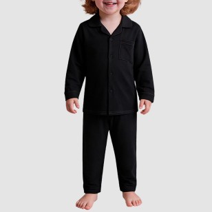 Black breathable soft boys' pajama set