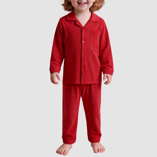 Red soft and skin-friendly boys' pajama set