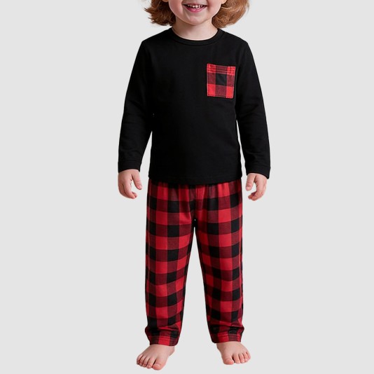 Crew neck soft and breathable boys' pajama set