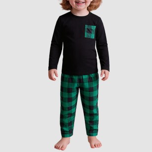 Crew neck comfortable and durable boys' pajama set