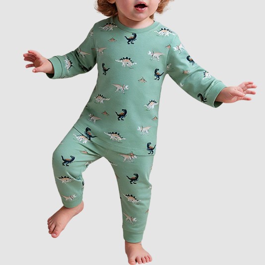 Cartoon-patterned pure cotton boys' pajama set