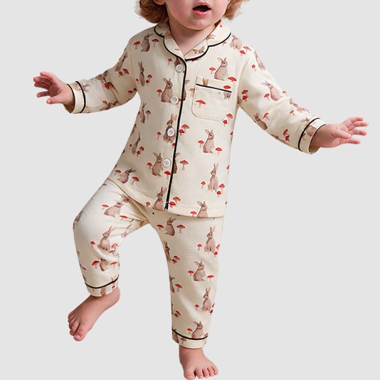 Soft printed autumn boys' pajama set