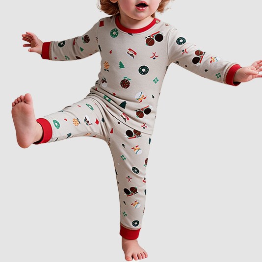 Soft and breathable pure cotton boys' pajama set