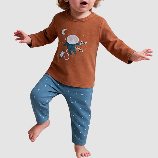Velvet soft and warm boys' pajama set