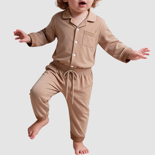 Classic button-down soft boys' pajama set